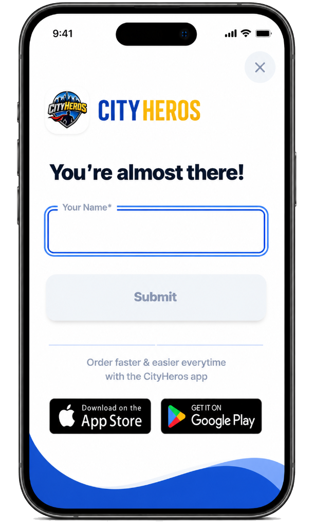 City Heros Welcome App Screen